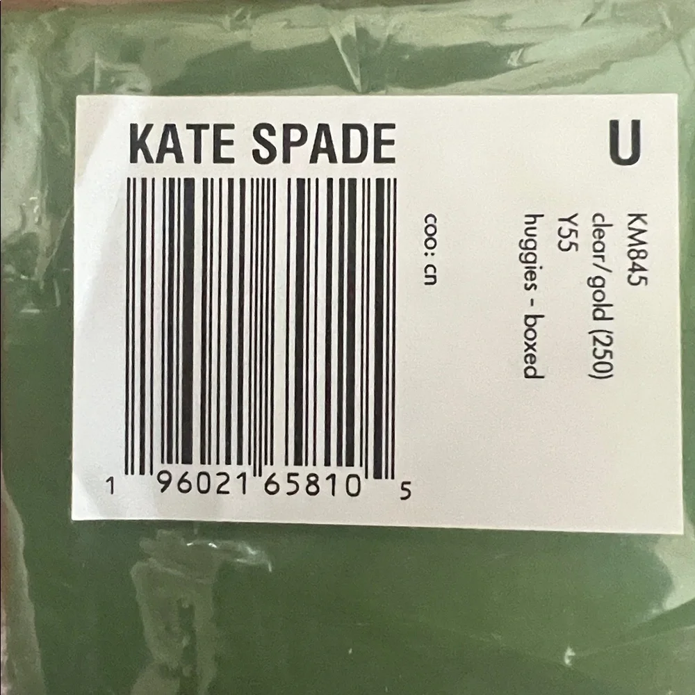 Kate Spade Gold CZ Treasure Trove Hoop Huggie Drop Earrings::NWT::